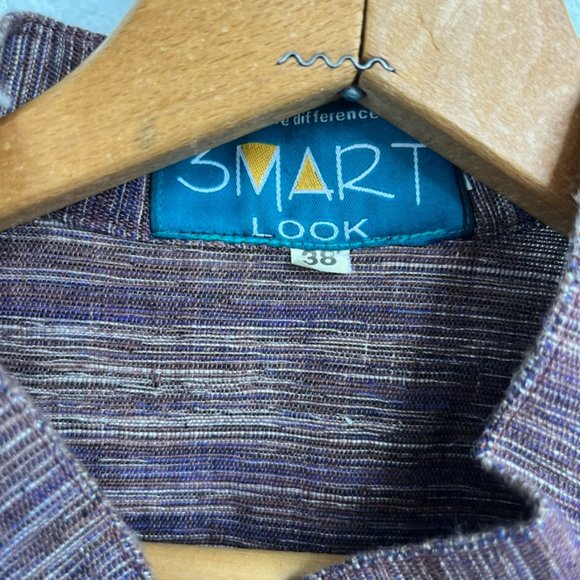 Smart Look Guayabera VTG Men's Striped Pop Over Dress Shirt - Picture 8 of 8